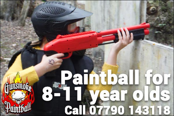 Gunsmoke splatmaster paintball for 8 to 11 year olds